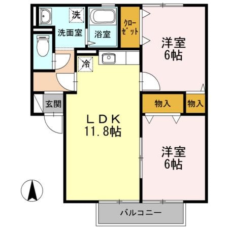 リヴェール　チカ　Ａ・Ｂ棟の物件間取画像